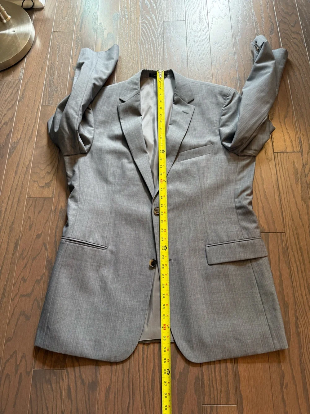 BOSS HUGO BOSS GREY Super 100 Wool Suit Size 44 LONG